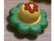 Primo Rattle Flower with 8 Green Petals and Red Flower Pattern