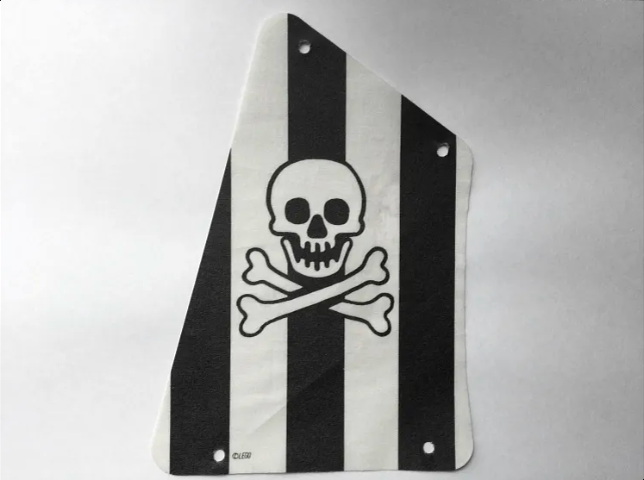 Cloth Sail 2 with Black Stripes, Skull and Crossbones Pattern