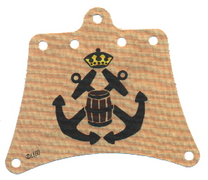 Cloth Sail 12 x 10 with Black Crossed Anchors Pattern