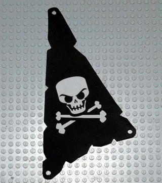 Cloth Sail Triangular 15 x 22 Tattered with Skull and Crossbones Pattern