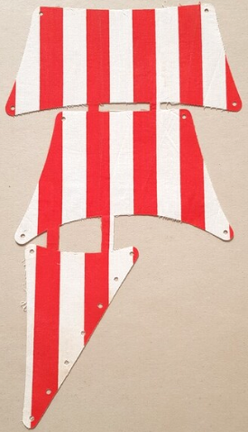 Cloth Sail Assembly of 3 Sails with Red Thick Stripes Pattern