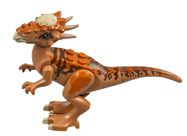 Dinosaur Stygimoloch with Dark Orange Back and Dark Brown Stripes
