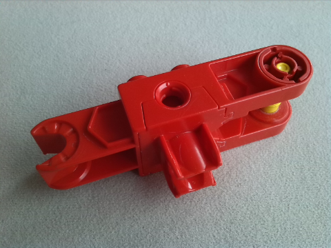 Duplo, Toolo Arm 2 x 6 with Triangular Set Screw and Clip Ends and Clip on Top