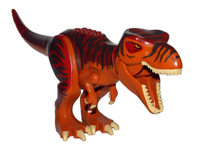 Dinosaur Tyrannosaurus rex with Dark Red Back