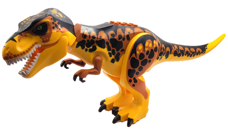 Dinosaur Tyrannosaurus rex with Dark Orange Back and Black Markings