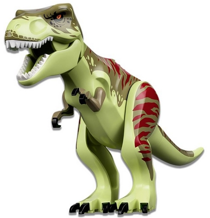 Dinosaur Tyrannosaurus rex with Olive Green Back and Dark Red Markings