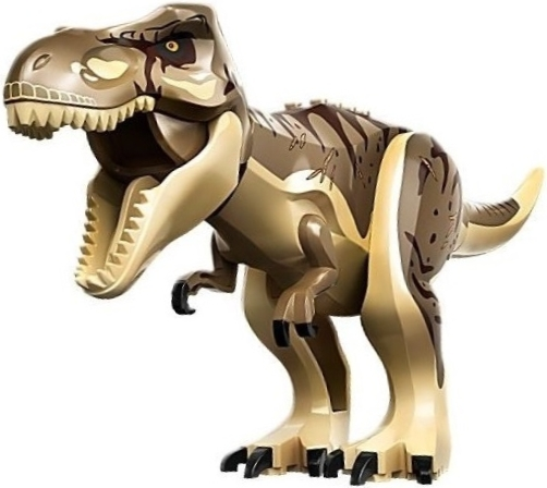 Dinosaur Tyrannosaurus rex with Dark Tan Back, Dark Brown Markings and Scars