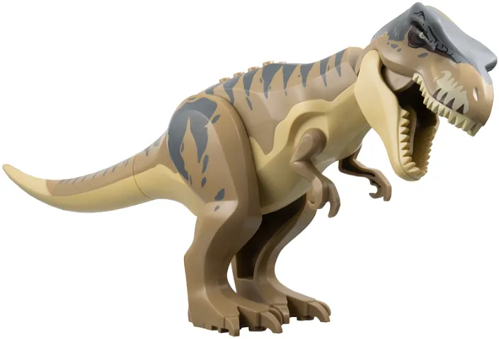 Dinosaur Tyrannosaurus rex with Dark Tan Back and Dark Bluish Gray Markings