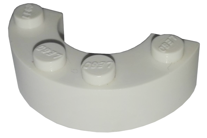 Brick, Round Corner 4 x 2 Macaroni Double without Stud Notches