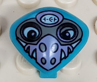 Minifigure, Head, Modified Martian with Clip with Purple Nose Face Mask Pattern