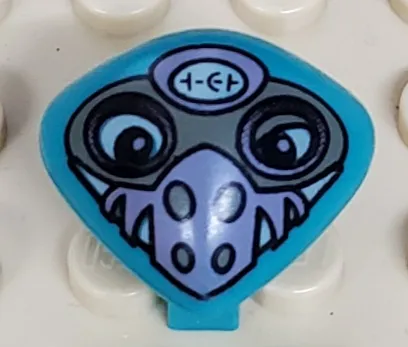 Minifigure, Head, Modified Martian with Clip with Purple Nose Face Mask Pattern