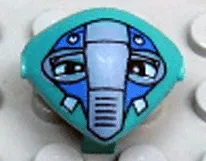 Minifigure, Head, Modified Martian with Clip with Eyes and Blue and Medium Blue Face Mask Pattern