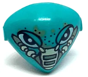 Minifigure, Head, Modified Martian with Clip with Eyes, Eyelids, Mouth Cover Device, and Freckles Pattern