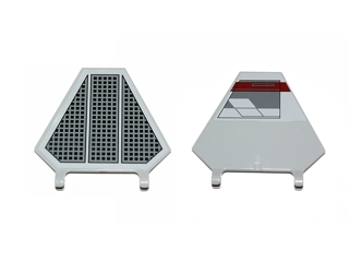 Flag 5 x 6 Hexagonal with SW Black Radiator Plate Pattern on One Side and Squadron Marks on Other Side Left (Sticker) - Set 9494