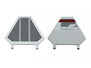 Flag 5 x 6 Hexagonal with SW Black Radiator Plate Pattern on One Side and Squadron Marks on Other Side Right (Sticker) - Set 9494