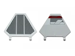 Flag 5 x 6 Hexagonal with SW Black Radiator Plate Pattern on One Side and Squadron Marks on Other Side Right (Sticker) - Set 9494