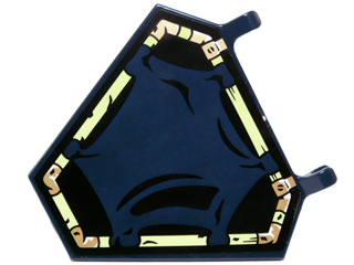 Flag 5 x 6 Hexagonal with Dark Blue Cloth Hung on Yellowish Green Frame Pattern (Sticker) - Set 70732