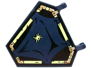 Flag 5 x 6 Hexagonal with Dark Blue Cloth Hung on Yellowish Green Frame and Spider Pattern (Sticker) - Set 70732