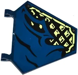 Flag 5 x 6 Hexagonal with Dark Blue Cloth over Samurai Armor Pattern Model Right Side (Sticker) - Set 70737