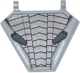Flag 5 x 6 Hexagonal with Silver and Dark Bluish Gray Armor Plates and 'STARK INDUSTRIES' Pattern (Sticker) - Set 76031