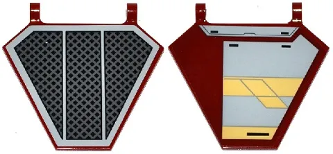 Flag 5 x 6 Hexagonal with SW Black Radiator Plate Pattern on One Side and Jedi Interceptor on Other Side Left (Stickers) - Set 75135