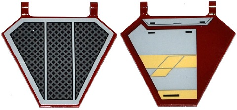 Flag 5 x 6 Hexagonal with SW Black Radiator Plate Pattern on One Side and Jedi Interceptor on Other Side Right (Stickers) - Set 75135