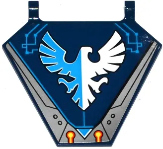 Flag 5 x 6 Hexagonal with Blue and White Falcon and Circuitry Pattern (Sticker) - Set 70315