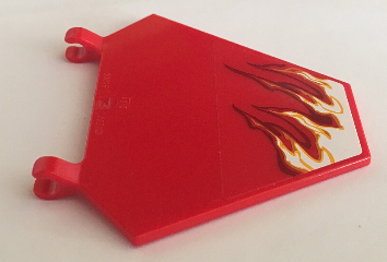 Flag 5 x 6 Hexagonal with Whipping Flame on Transparent Background Pattern Model Left Side (Sticker) - Set 70721