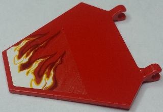 Flag 5 x 6 Hexagonal with Whipping Flame on Transparent Background Pattern Model Right Side (Sticker) - Set 70721