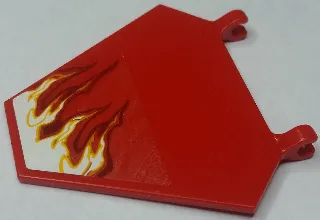 Flag 5 x 6 Hexagonal with Whipping Flame on Transparent Background Pattern Model Right Side (Sticker) - Set 70721