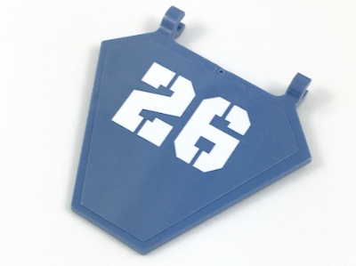 Flag 5 x 6 Hexagonal with White '26' Pattern (Sticker) - Set 70609