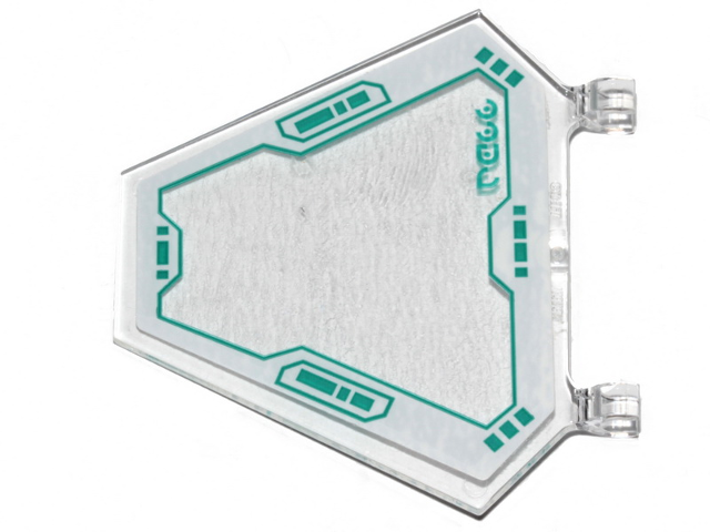 Flag 5 x 6 Hexagonal with Dark Turquoise Lines, Rectangles, Squares and Alien Characters Pattern (Sticker) - Set 70830