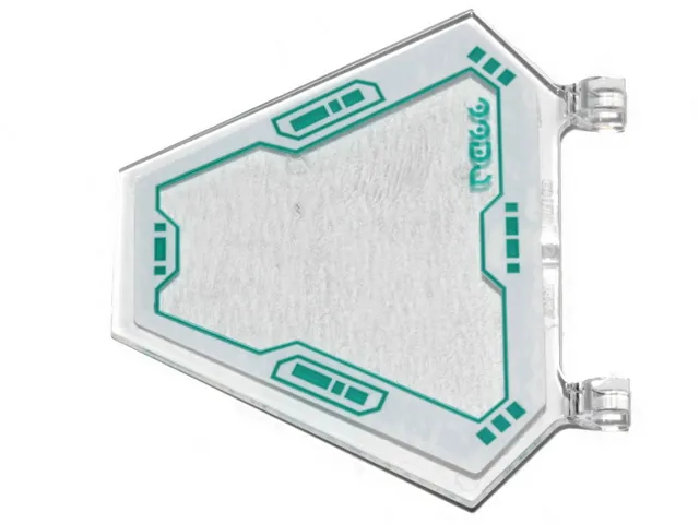 Flag 5 x 6 Hexagonal with Dark Turquoise Lines, Rectangles, Squares and Alien Characters Pattern (Sticker) - Set 70830