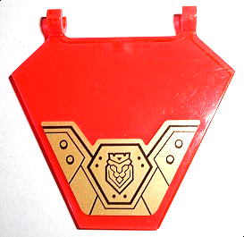 Flag 5 x 6 Hexagonal with Gold Metal Plates with Black Lines and Rivets Pattern (Sticker) - Set 72006