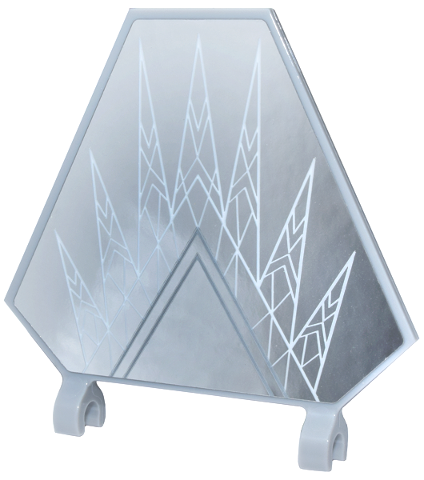 Flag 5 x 6 Hexagonal with White and Light Bluish Gray Geometric Triangles on Mirror Background Pattern (Sticker) - Set 43224