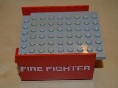 Boat, Hull Smooth Middle 8 x 6 x 3 1/3 with Light Gray Deck with White 'FIRE FIGHTER' Pattern on Both Sides (Stickers) - Sets 316 / 775