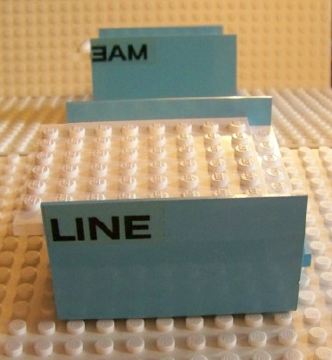 Boat, Hull Smooth Middle 8 x 6 x 3 1/3 with White Deck with Black 'LINE' and 'MAE' Pattern (Stickers) - Set 1650