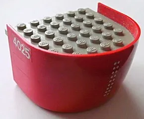 Boat, Hull Smooth Stern 6 x 6 x 3 1/3 with Light Gray Deck with '4025' on Both Sides and White Double Dots on Back Pattern (Stickers) - Set 4025