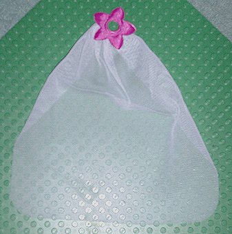 Duplo, Cloth Bed Curtains with Dark Pink Five Petal Flower