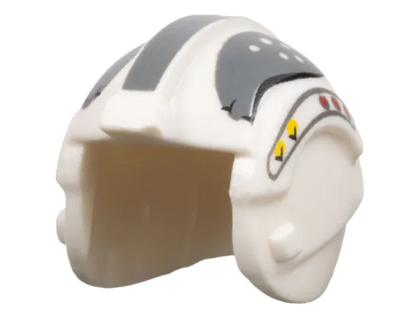 Minifigure, Headgear Helmet SW Rebel Pilot with Dark Bluish Gray Curved Pattern