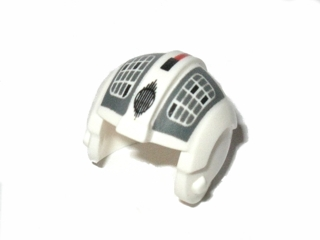 Minifigure, Headgear Helmet SW Rebel Pilot with White Grid on Dark Bluish Gray Pattern