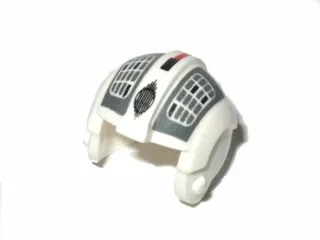 Minifigure, Headgear Helmet SW Rebel Pilot with White Grid on Dark Bluish Gray Pattern