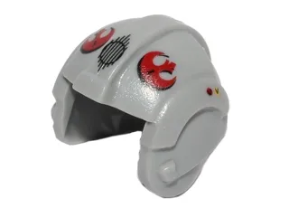 Minifigure, Headgear Helmet SW Rebel Pilot with Red Rebel Alliance Symbol Pattern