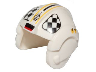 Minifigure, Headgear Helmet SW Rebel Pilot with Black and White Checkered Pattern (U-wing Pilot)