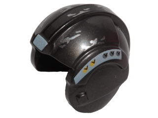 Minifigure, Headgear Helmet SW Rebel Pilot with Silver Stains and Sand Blue Stripes Pattern (Zev Senesca)
