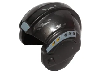 Minifigure, Headgear Helmet SW Rebel Pilot with Silver Stains and Sand Blue Stripes Pattern (Zev Senesca)