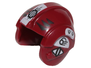 Minifigure, Headgear Helmet SW Rebel Pilot with White and Black Insignia Pattern (Sandspeeder Pilot)