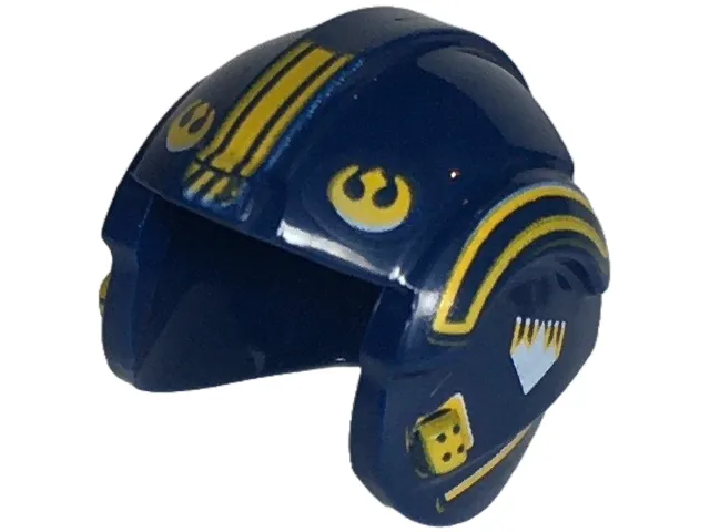 Minifigure, Headgear Helmet SW Rebel Pilot with Bright Light Orange Rebel Alliance Symbol and Markings Pattern (Captain Porter)