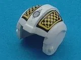 Minifigure, Headgear Helmet SW Rebel Pilot with Yellow and Black Checkered Pattern