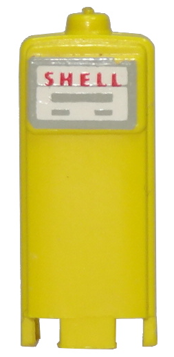 HO Scale, Accessory Petrol Pump with Red 'SHELL' on White Background with Gray Edge and Lines Pattern (Sticker) - Sets 325-3 / 431-1 / 491-2 / 842-2